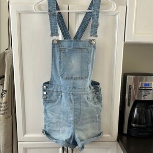 Divided Light Blue Jean Shorts Overalls
